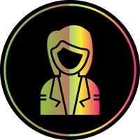 Stewardess Glyph Due Color Icon Design vector