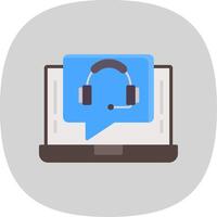 Support Call Flat Curve Icon Design vector
