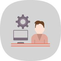 administración trabajo plano curva icono diseño vector