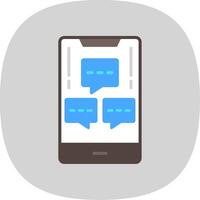 Mobile Chat Info Flat Curve Icon Design vector