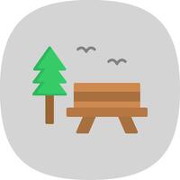 Park Flat Curve Icon Design vector