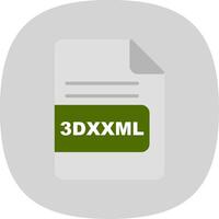 3DXXML File Format Flat Curve Icon Design vector