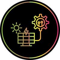 Solar Panel Line Gradient Due Color Icon Design vector