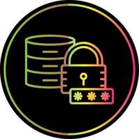 Secured Database Line Gradient Due Color Icon Design vector