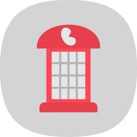 Phone Booth Flat Curve Icon Design vector