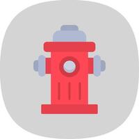 Fire Hydrant Flat Curve Icon Design vector
