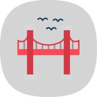 puente plano curva icono diseño vector