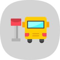 Bus Station Flat Curve Icon Design vector