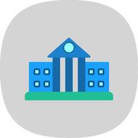 City Hall Flat Curve Icon Design vector