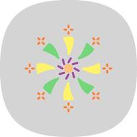 Firework Flat Curve Icon Design vector
