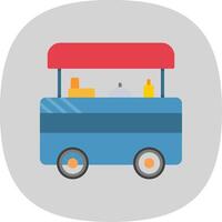 Food Cart Flat Curve Icon Design vector