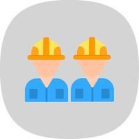 Worker Flat Curve Icon Design vector