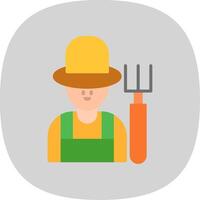 Farmer Flat Curve Icon Design vector