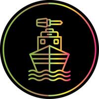 Boat Line Gradient Due Color Icon Design vector