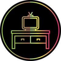 Tv Table Line Gradient Due Color Icon Design vector