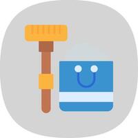 Cleaning Flat Curve Icon Design vector