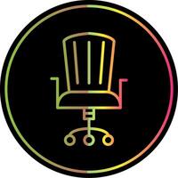 Office Chair Line Gradient Due Color Icon Design vector