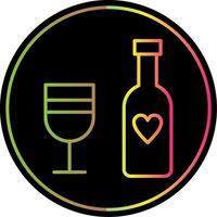 Wine Bottle Line Gradient Due Color Icon Design vector