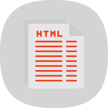 Html File Flat Curve Icon Design vector