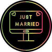 Just Married Line Gradient Due Color Icon Design vector