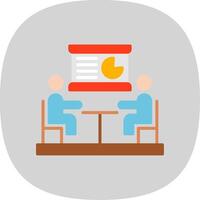Meeting Flat Curve Icon Design vector