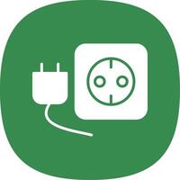 Plug And Socket Glyph Curve Icon Design vector