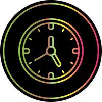 reloj línea degradado debido color icono diseño vector