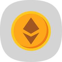 Ethereum Flat Curve Icon Design vector