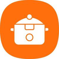 Slow Cooker Glyph Curve Icon Design vector
