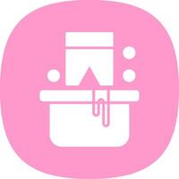 Washing Clothes Glyph Curve Icon Design vector