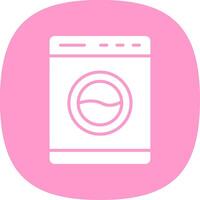 Washing Machine Glyph Curve Icon Design vector