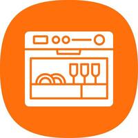 Dishwasher Glyph Curve Icon Design vector