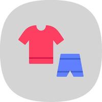 rutina de ejercicio ropa plano curva icono diseño vector