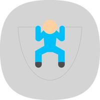 Skipping Flat Curve Icon Design vector