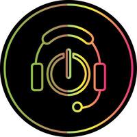 Headphones Line Gradient Due Color Icon Design vector