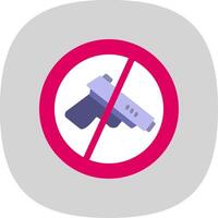 No Gun Flat Curve Icon Design vector