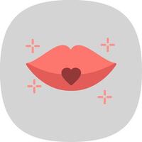 Lips Flat Curve Icon Design vector