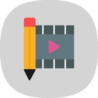 Film Editing Flat Curve Icon Design vector