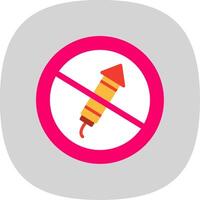 No Firework Flat Curve Icon Design vector