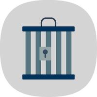 Cage Flat Curve Icon Design vector