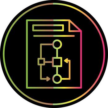 Document Line Gradient Due Color Icon Design vector