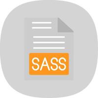 Sass Flat Curve Icon Design vector