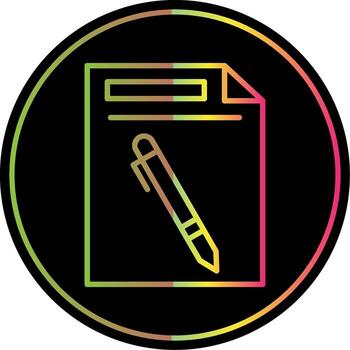 Pen And Paper Line Gradient Due Color Icon Design vector
