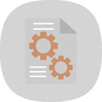 Cogwheels Flat Curve Icon Design vector