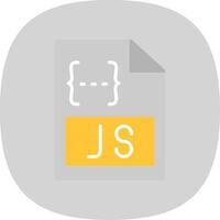 Js Flat Curve Icon Design vector