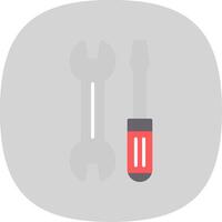 Wrench and Screw Driver Flat Curve Icon Design vector