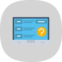 Question Flat Curve Icon Design vector