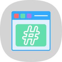 Hashtag Flat Curve Icon Design vector