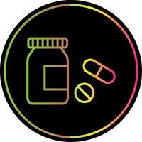 Pills Bottle Line Gradient Due Color Icon Design vector