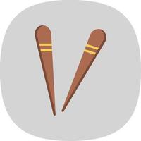 Chopsticks Flat Curve Icon Design vector